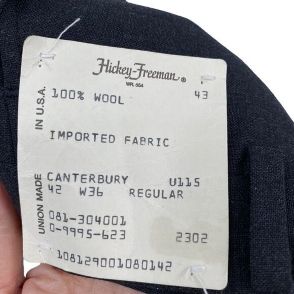 Hickey Freeman Vintage Mens Wool Dress Pants Size 36 Gray Union Canterbury NWT - Picture 3 of 7